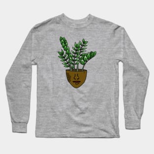 Plant People With Face Tattoos and Piercings, Dark Skin Long Sleeve T-Shirt